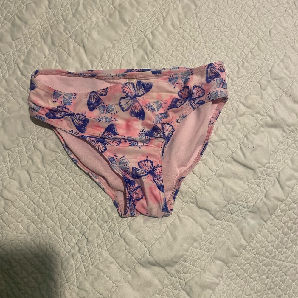 Pink Butterfly Print Bikini Bottom